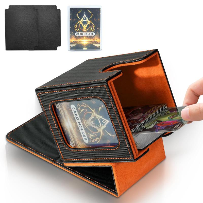 Caixa de baralho de cartas Jaffzora para MTG Commander PU em couro
